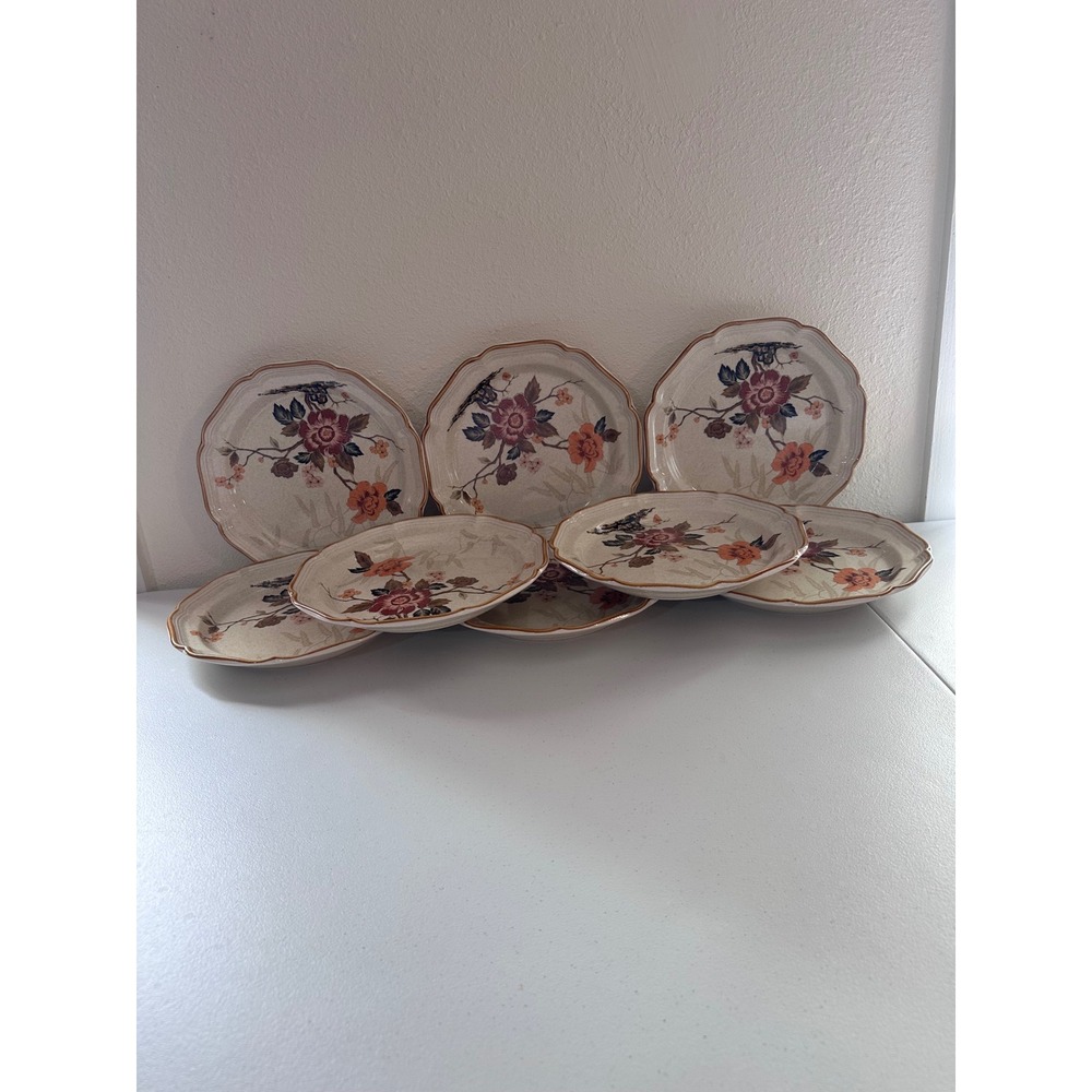 Mikasa Garden Club Imperial Garden EC 459 Dinner Plates Set of 8 Stoneware Japan